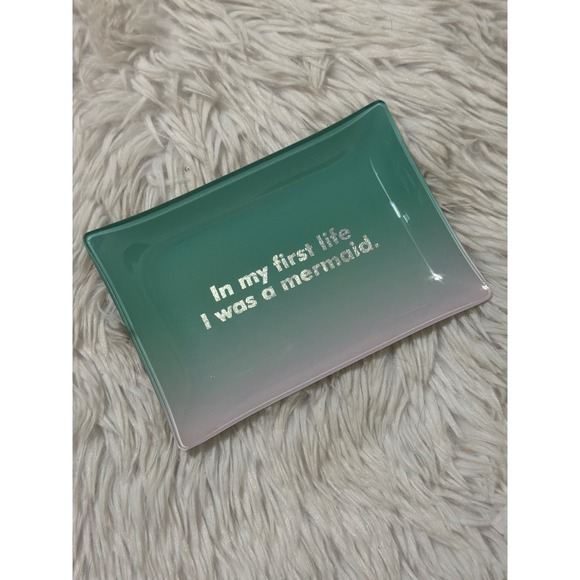 Fringe Studio Mermaid Ombre Glass Trinket Dish Jewelry Tray Gift NEW - Picture 2 of 8